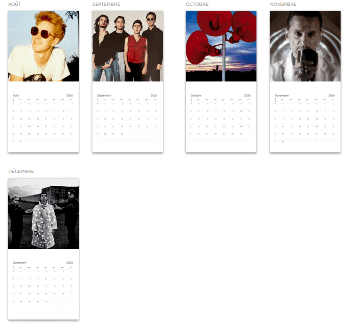 Calendrier: Depeche Mode 2026