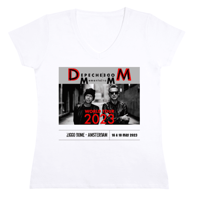 T-shirt Depeche Mode: Memento Mori Tour - Amsterdam [Femme] Blanc