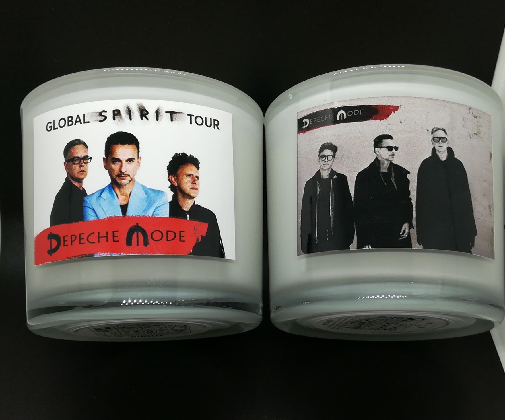 Bougie Depeche Mode en verre: divers motifs